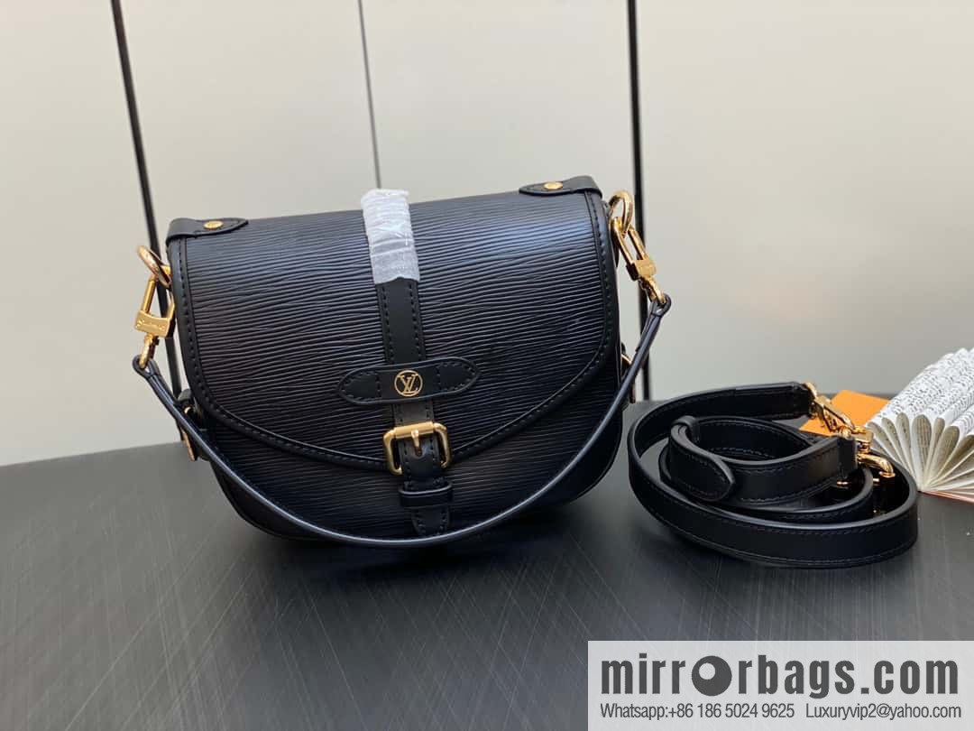 [Premium‑quality] M23469 black epi series SAUMUR BB handbag