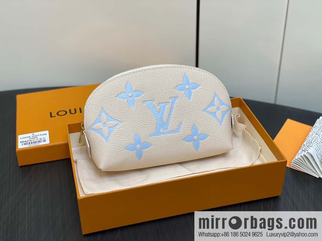 [Premium‑quality] M24378 silk screen beige, full leather pouch series By The Pool pouch