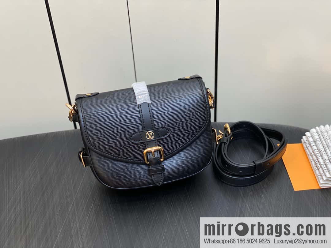 [Premium‑quality] M23469 black epi series SAUMUR BB handbag