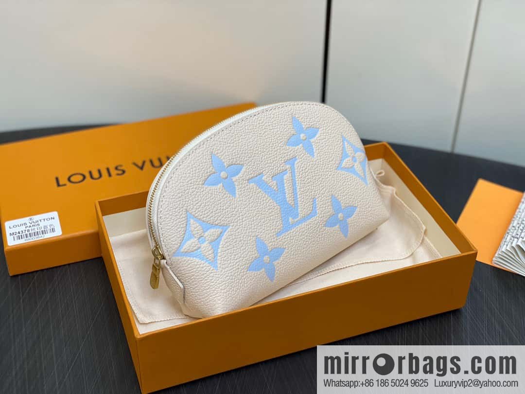 [Premium‑quality] M24378 silk screen beige, full leather pouch series By The Pool pouch