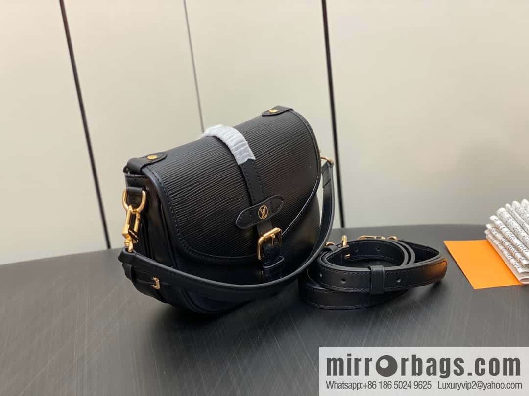 [Premium‑quality] M23469 black epi series SAUMUR BB handbag