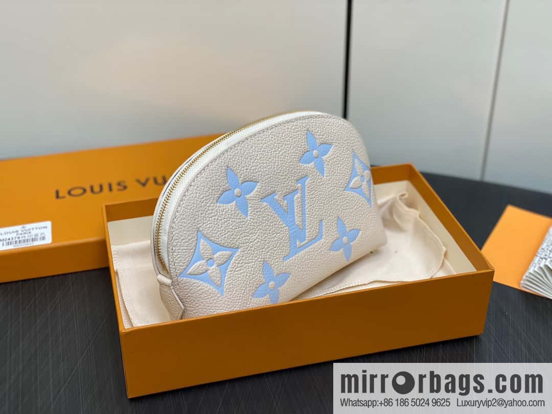 [Premium‑quality] M24378 silk screen beige, full leather pouch series By The Pool pouch