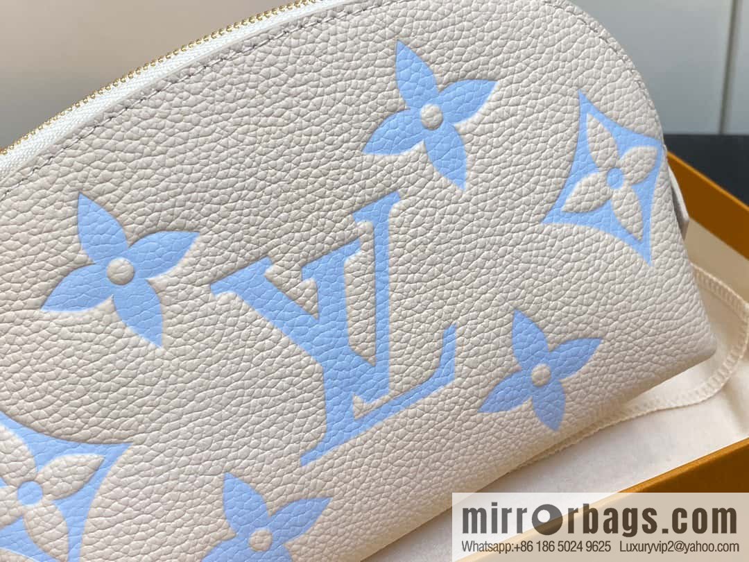 [Premium‑quality] M24378 silk screen beige, full leather pouch series By The Pool pouch