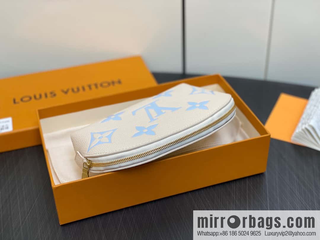 [Premium‑quality] M24378 silk screen beige, full leather pouch series By The Pool pouch