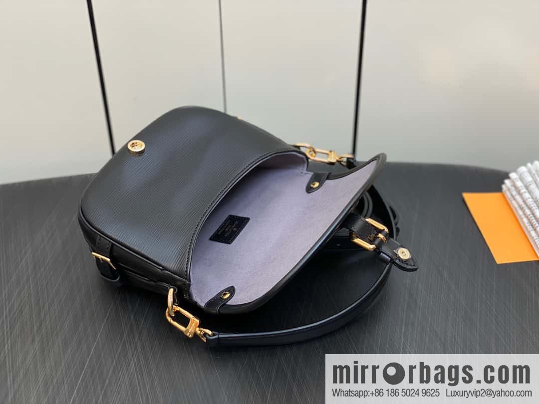 [Premium‑quality] M23469 black epi series SAUMUR BB handbag