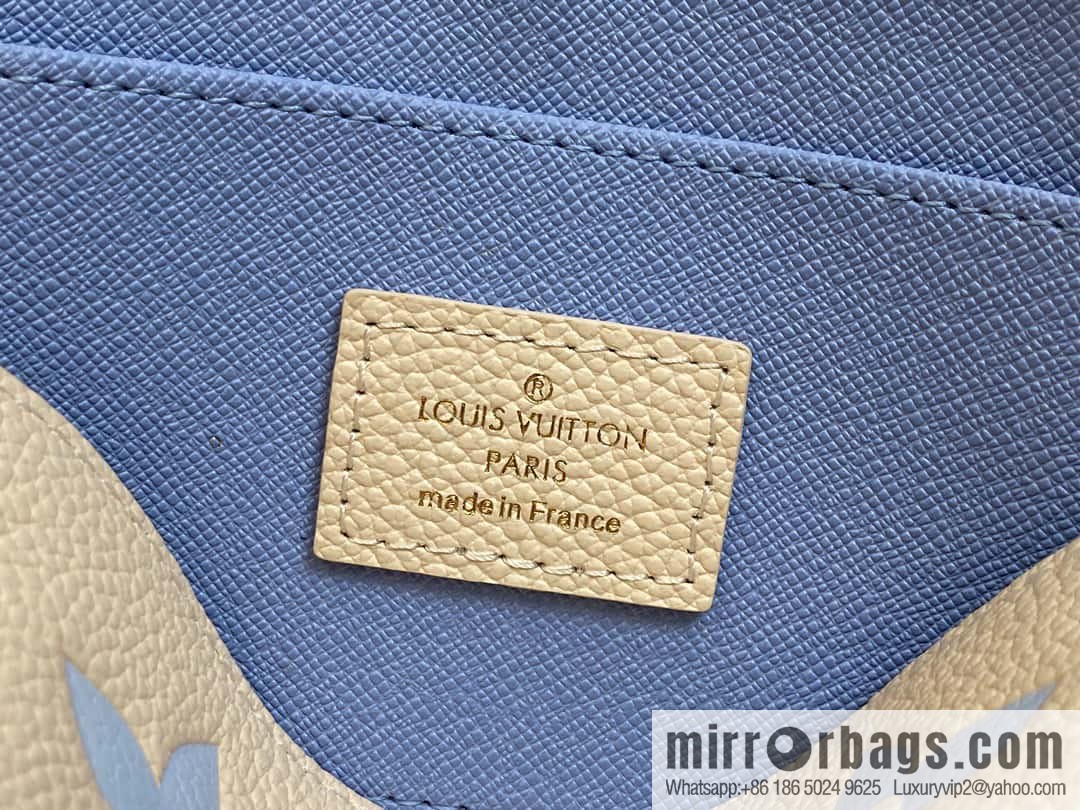 [Premium‑quality] M24378 silk screen beige, full leather pouch series By The Pool pouch