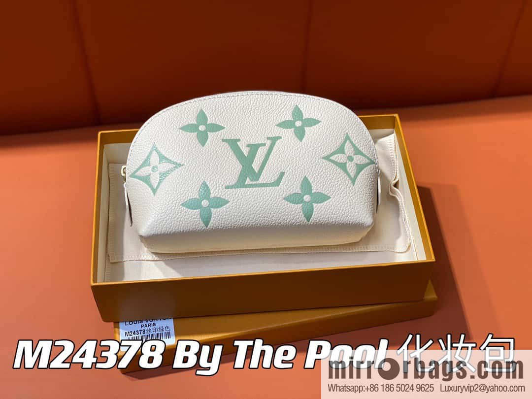 [Premium‑quality] M24378 silk screen green, full leather pouch series By The Pool pouch
