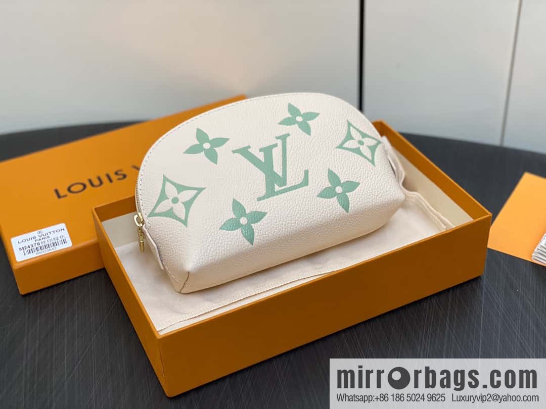 [Premium‑quality] M24378 silk screen green, full leather pouch series By The Pool pouch