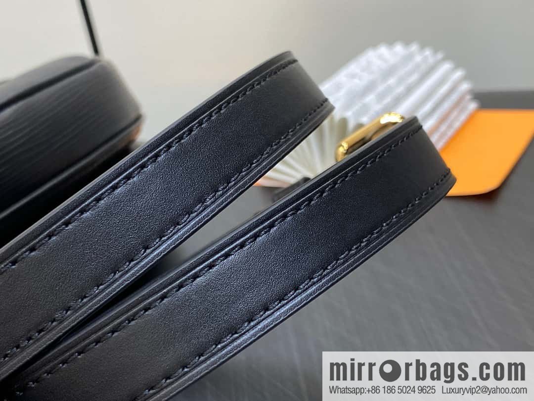 [Premium‑quality] M23469 black epi series SAUMUR BB handbag