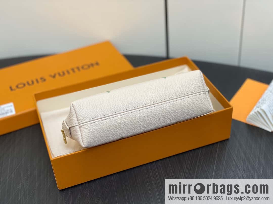 [Premium‑quality] M24378 silk screen green, full leather pouch series By The Pool pouch
