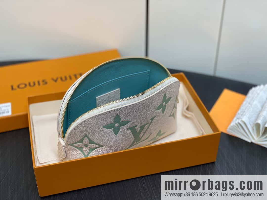 [Premium‑quality] M24378 silk screen green, full leather pouch series By The Pool pouch