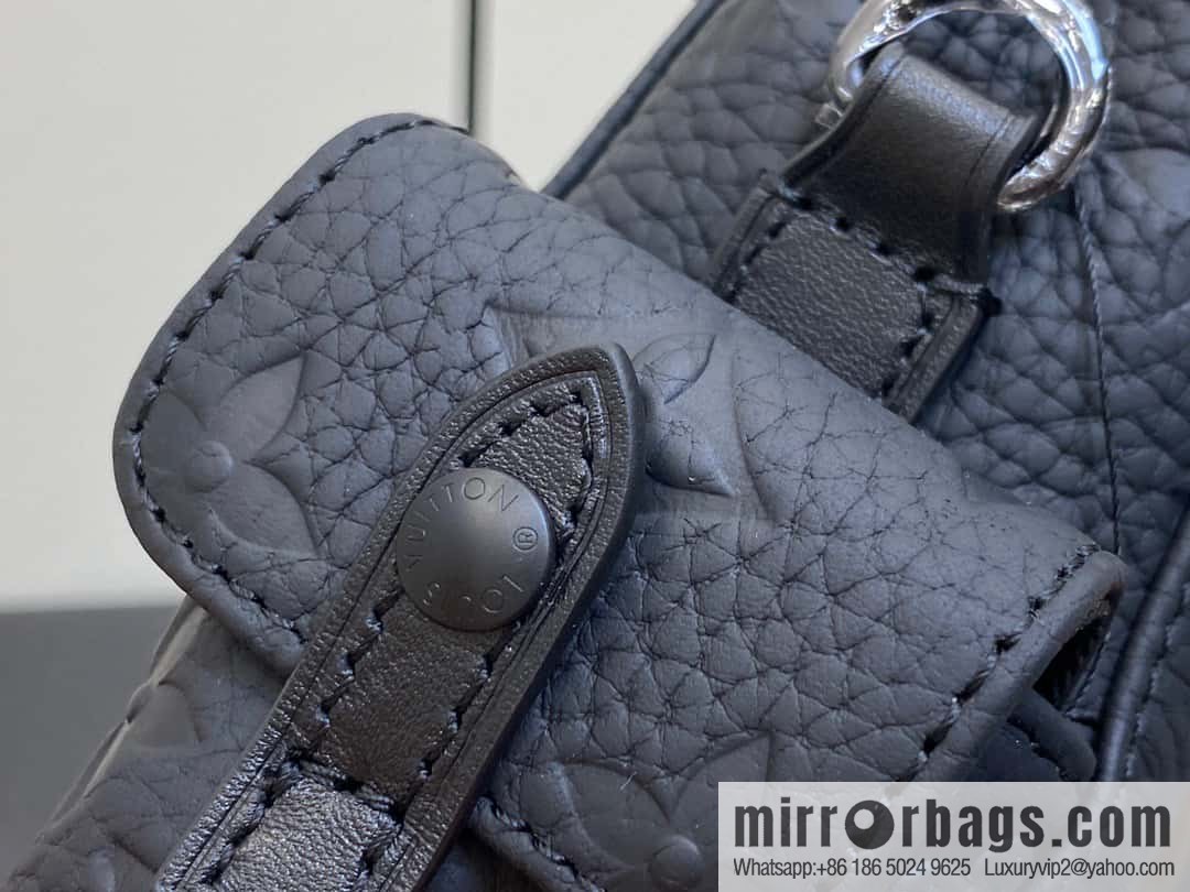 [Boutique‑grade] M82769 black full leather embossed, men's bag mini backpack series, autumn and winter new NANO CHRISTOPHER handbag