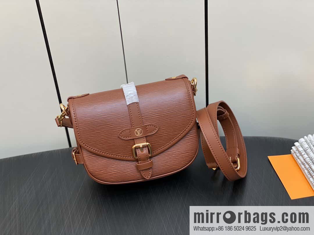 [Boutique‑grade] M23470 dark brown M23471 caramel M23469 epi saddle bag series SAUMUR BB handbag