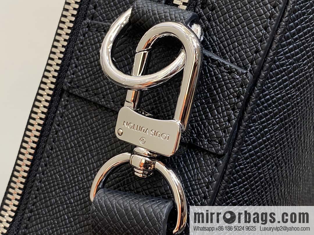[Boutique‑grade] M30967 black full leather cross pattern briefcase series, this Voyage large briefcase