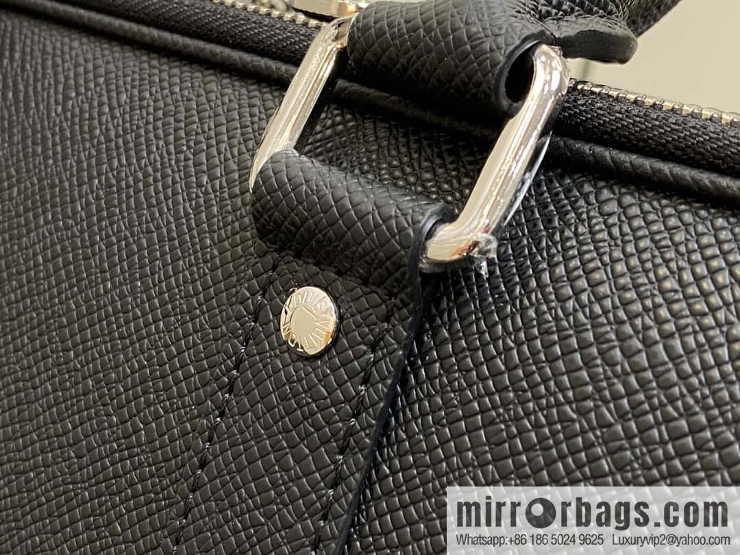 [Boutique‑grade] M30967 black full leather cross pattern briefcase series, this Voyage large briefcase