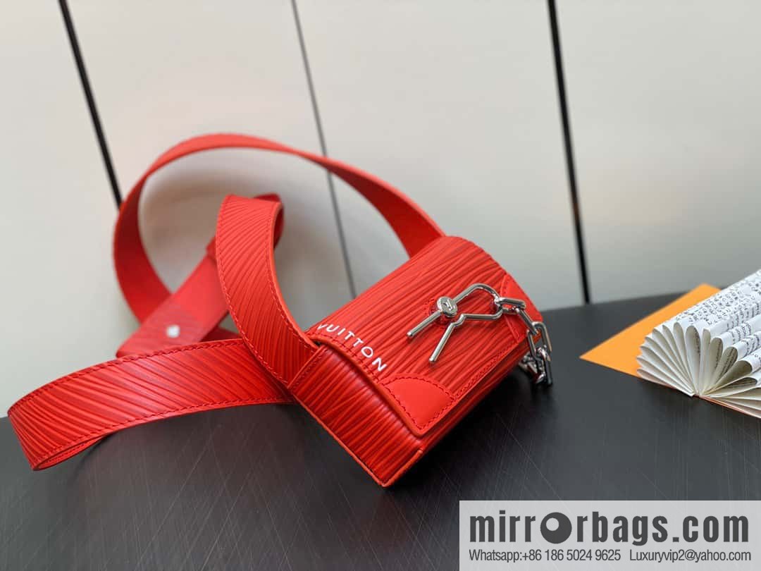 [Boutique‑grade] M23837 red full leather epi mini men's bag, tip bag micro steamer handbag