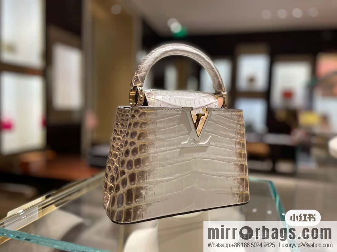 [Boutique‑grade] M48865 Himalayan, crocodile pattern full leather cap that English series Capucines mini handbag