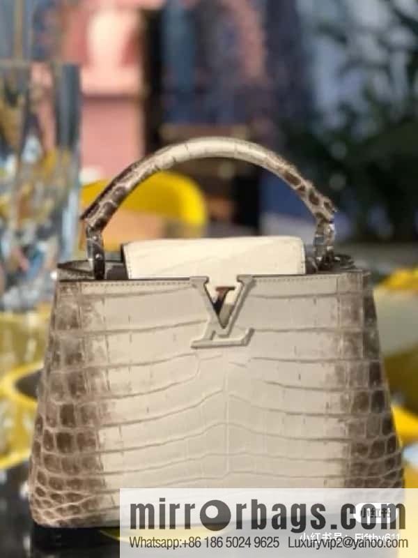 [Boutique‑grade] M48865 Himalayan, crocodile pattern full leather cap that English series Capucines mini handbag