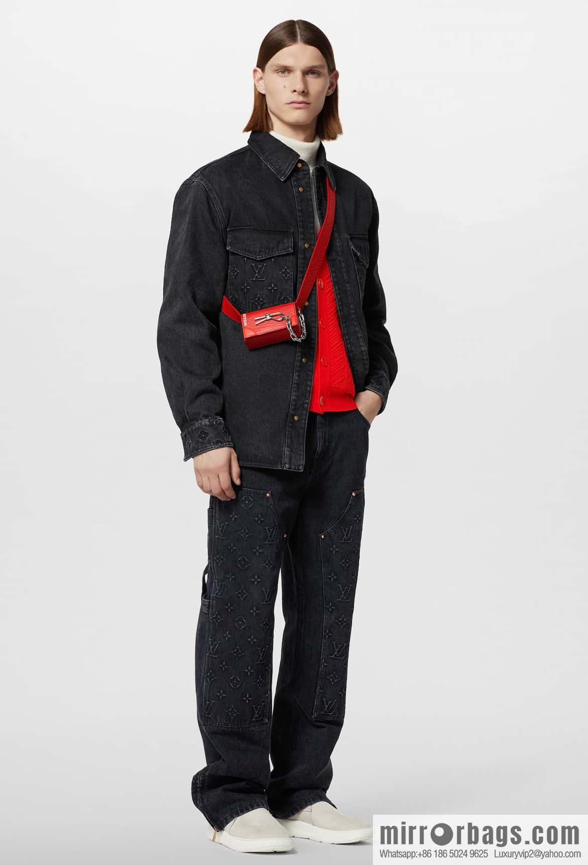[Boutique‑grade] M23837 red full leather epi mini men's bag, tip bag micro steamer handbag