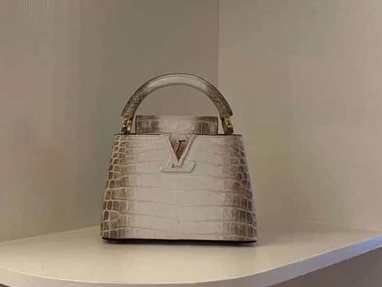 [Boutique‑grade] M48865 Himalayan, crocodile pattern full leather cap that English series Capucines mini handbag