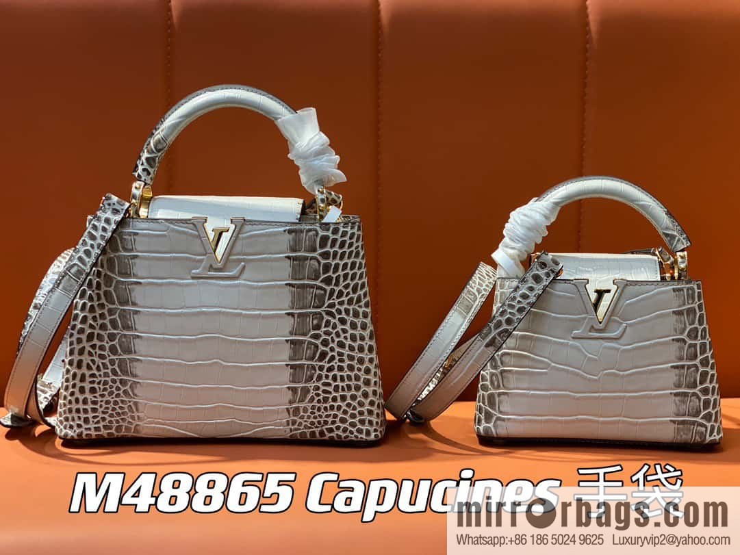 [Boutique‑grade] M48865 Himalayan, crocodile pattern full leather cap that English series Capucines BB handbag