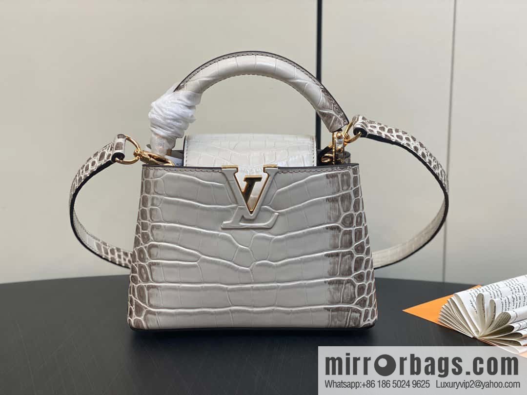 [Boutique‑grade] M48865 Himalayan, crocodile pattern full leather cap that English series Capucines mini handbag