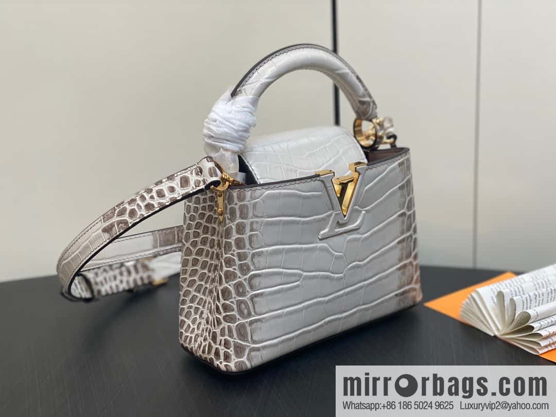[Boutique‑grade] M48865 Himalayan, crocodile pattern full leather cap that English series Capucines mini handbag