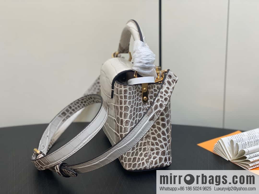 [Boutique‑grade] M48865 Himalayan, crocodile pattern full leather cap that English series Capucines mini handbag