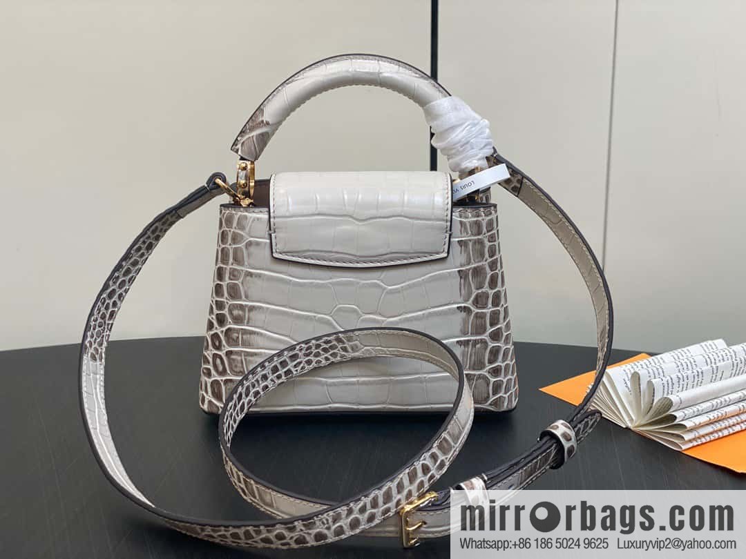 [Boutique‑grade] M48865 Himalayan, crocodile pattern full leather cap that English series Capucines mini handbag