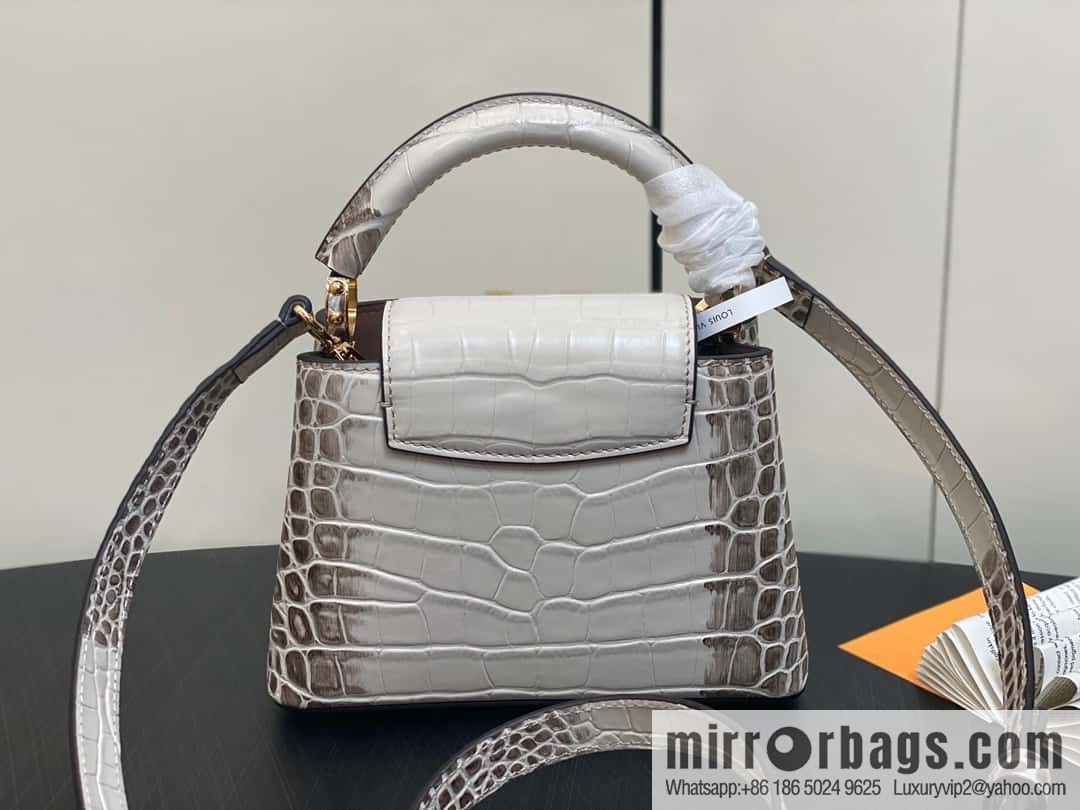 [Boutique‑grade] M48865 Himalayan, crocodile pattern full leather cap that English series Capucines mini handbag