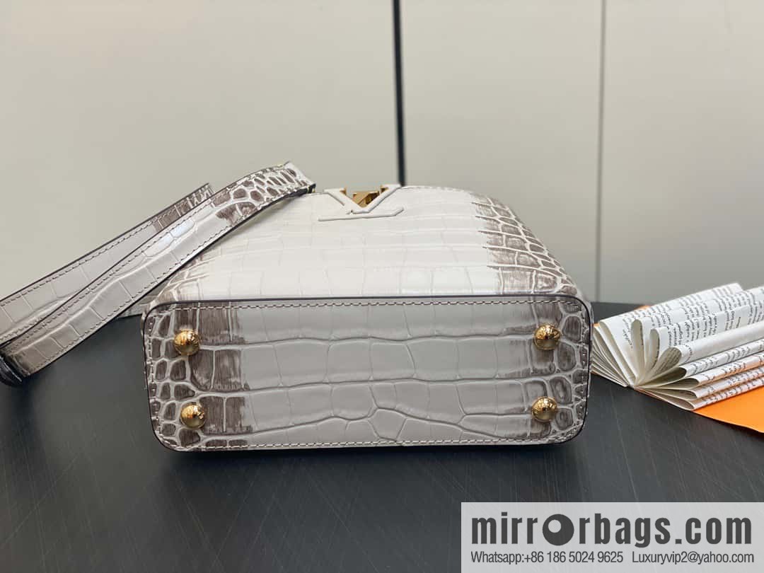 [Boutique‑grade] M48865 Himalayan, crocodile pattern full leather cap that English series Capucines mini handbag