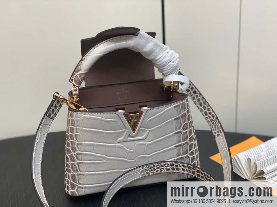 [Boutique‑grade] M48865 Himalayan, crocodile pattern full leather cap that English series Capucines mini handbag