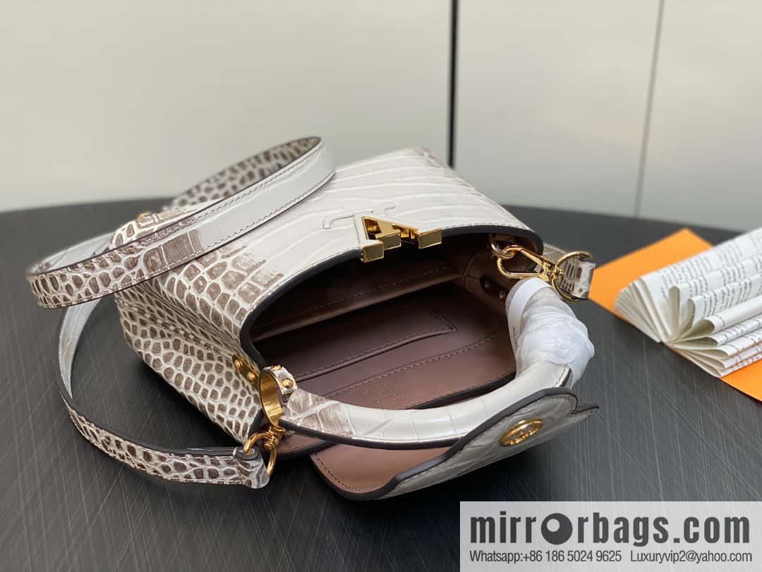 [Boutique‑grade] M48865 Himalayan, crocodile pattern full leather cap that English series Capucines mini handbag