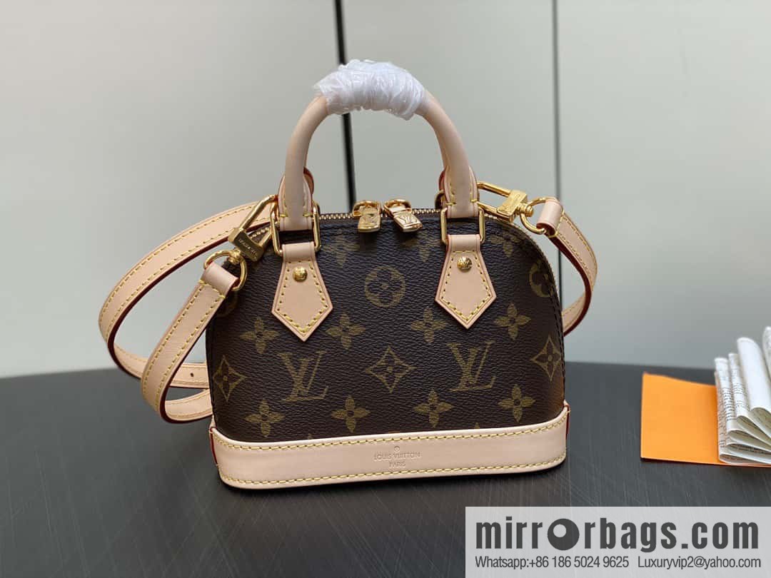 [Premium‑quality] M82717 monogram mini shell bag series New launch Nano Alma handbag
