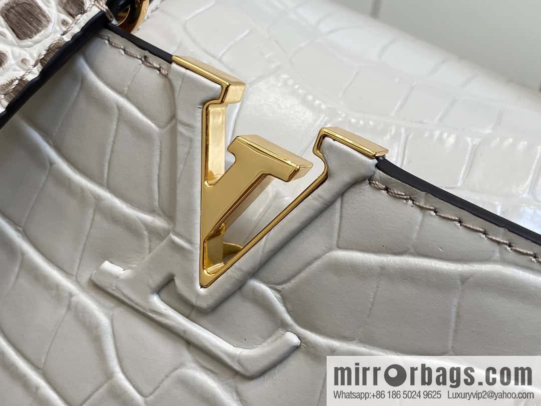 [Boutique‑grade] M48865 Himalayan, crocodile pattern full leather cap that English series Capucines mini handbag