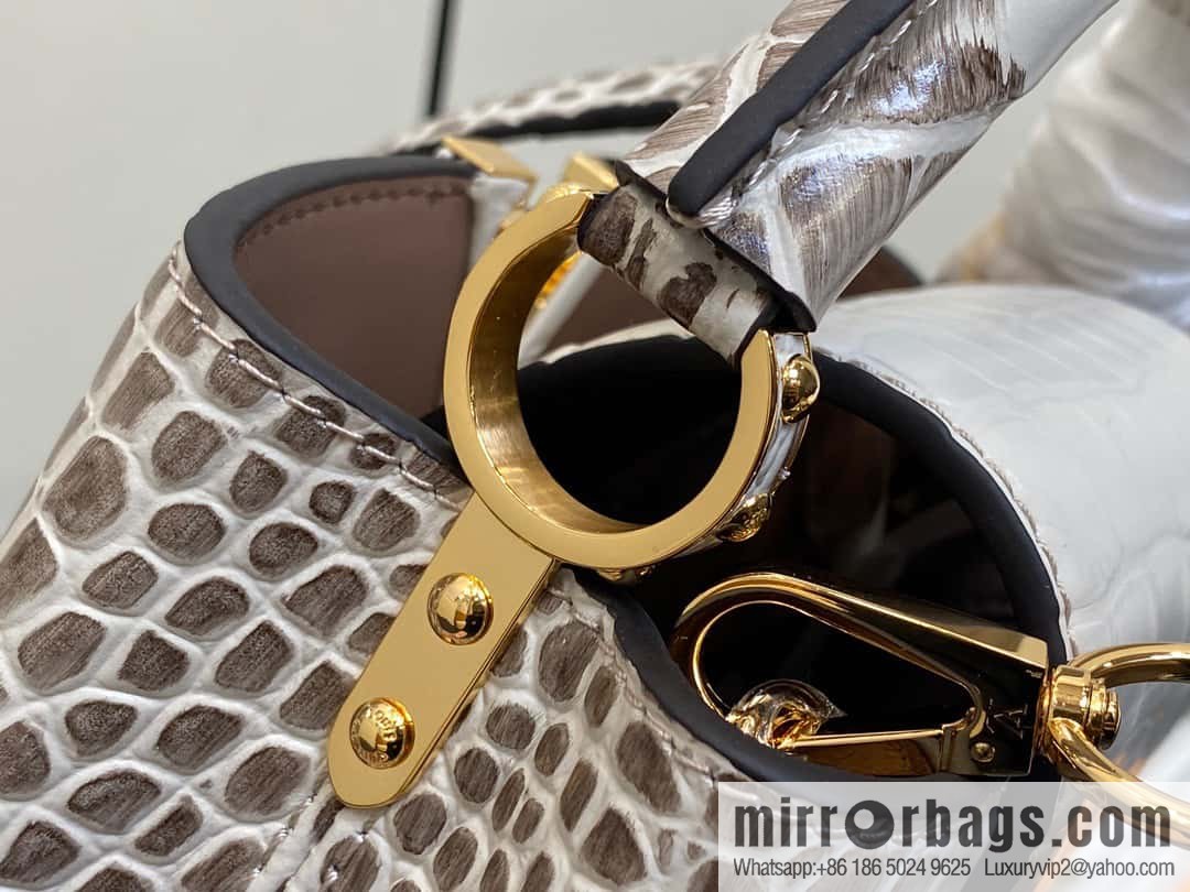 [Boutique‑grade] M48865 Himalayan, crocodile pattern full leather cap that English series Capucines mini handbag