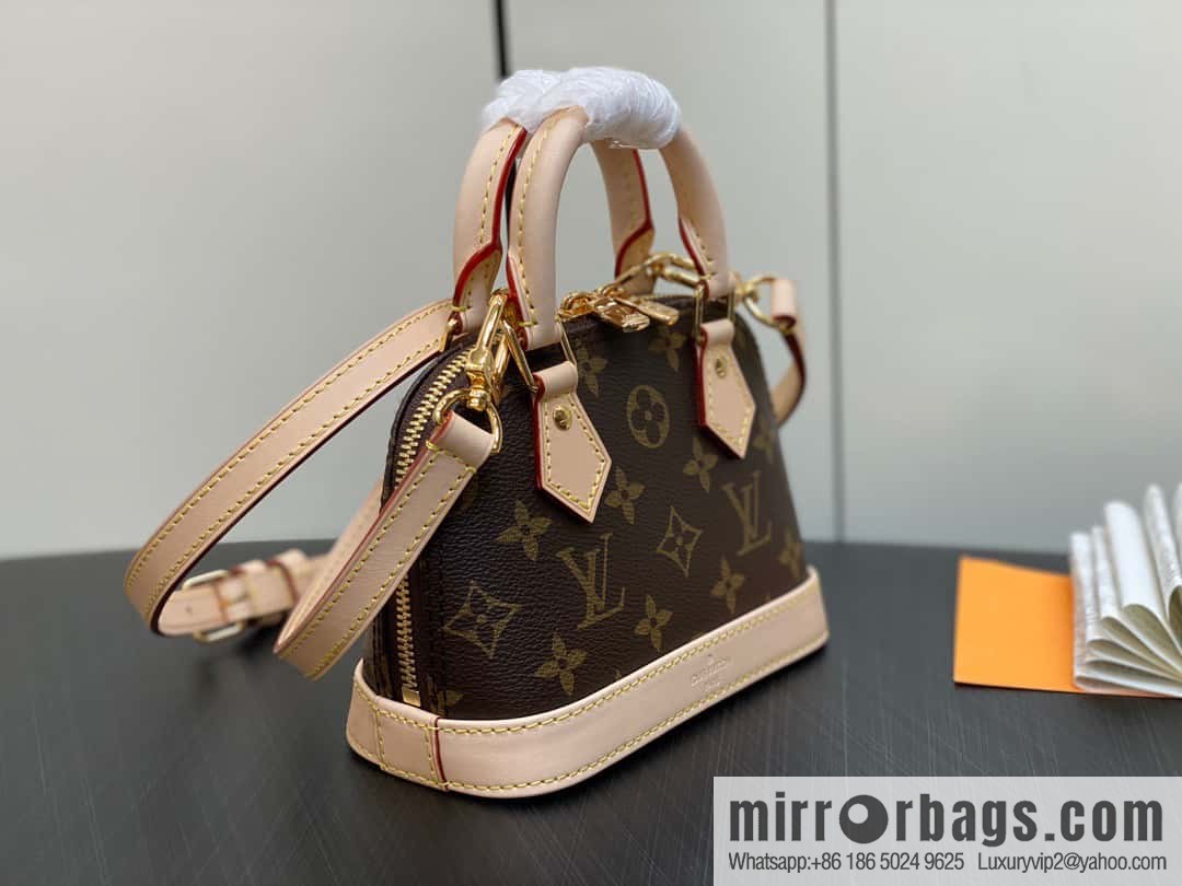 [Premium‑quality] M82717 monogram mini shell bag series New launch Nano Alma handbag