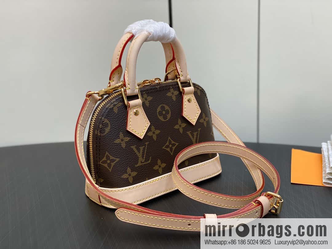 [Premium‑quality] M82717 monogram mini shell bag series New launch Nano Alma handbag