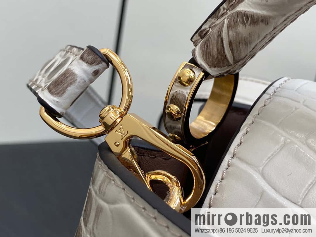 [Boutique‑grade] M48865 Himalayan, crocodile pattern full leather cap that English series Capucines mini handbag