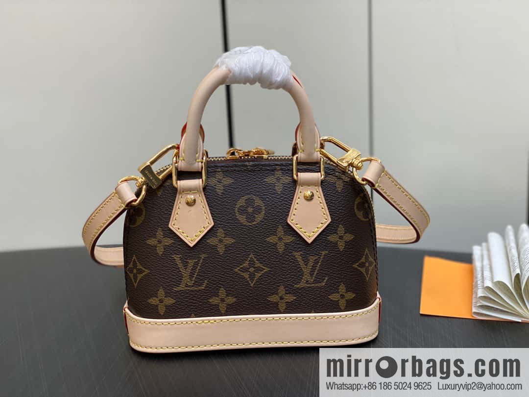 [Premium‑quality] M82717 monogram mini shell bag series New launch Nano Alma handbag