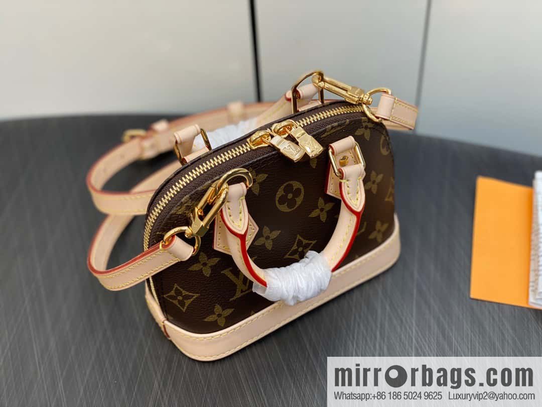 [Premium‑quality] M82717 monogram mini shell bag series New launch Nano Alma handbag