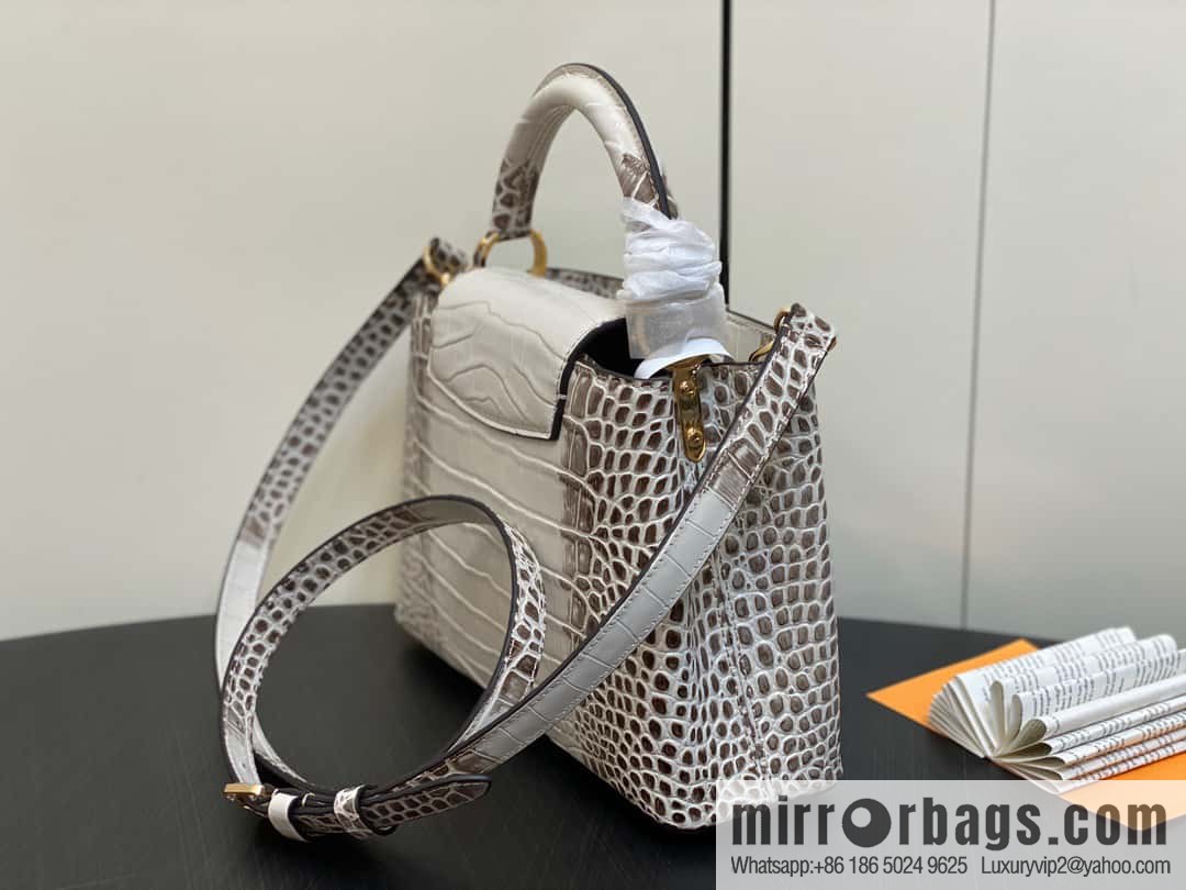 [Boutique‑grade] M48865 Himalayan, crocodile pattern full leather cap that English series Capucines BB handbag