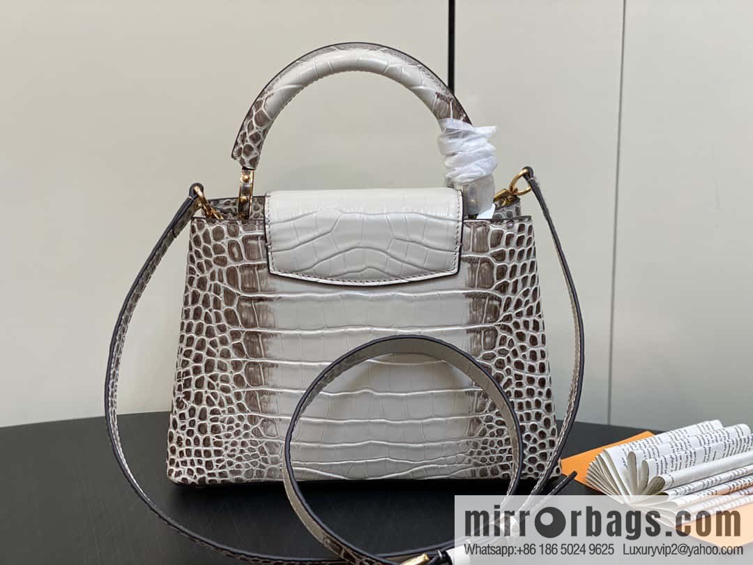 [Boutique‑grade] M48865 Himalayan, crocodile pattern full leather cap that English series Capucines BB handbag