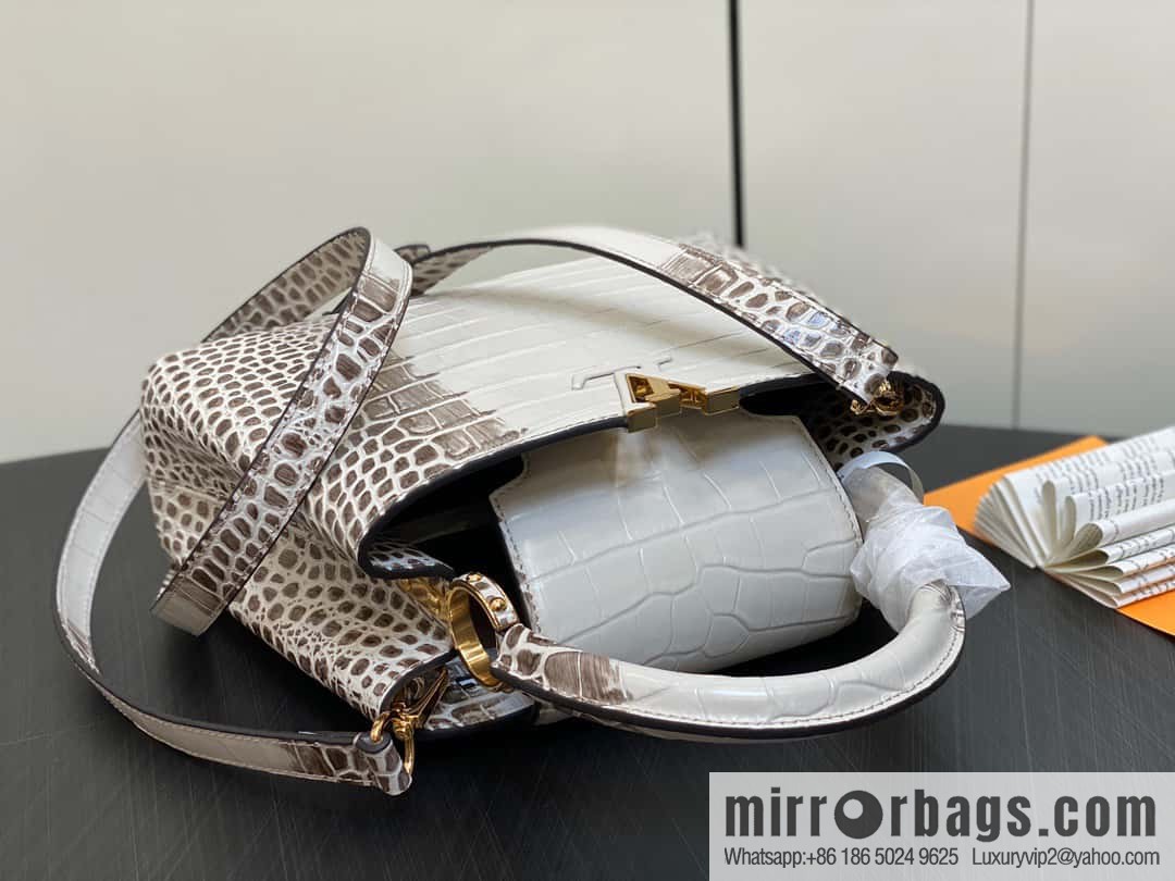 [Boutique‑grade] M48865 Himalayan, crocodile pattern full leather cap that English series Capucines BB handbag