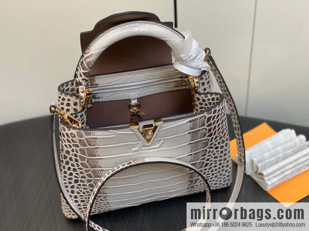 [Boutique‑grade] M48865 Himalayan, crocodile pattern full leather cap that English series Capucines BB handbag