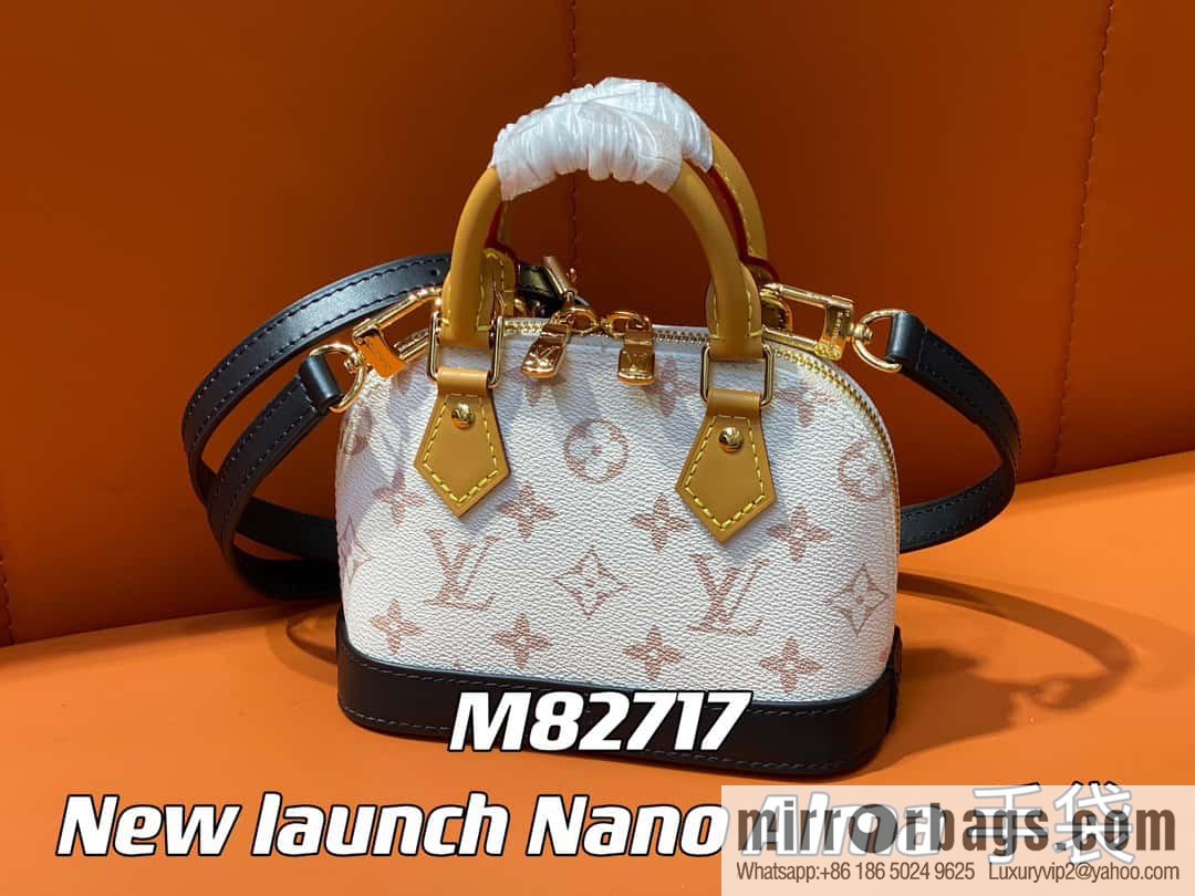 [Premium‑quality] M82717 white flower mini shell bag series New launch Nano Alma handbag