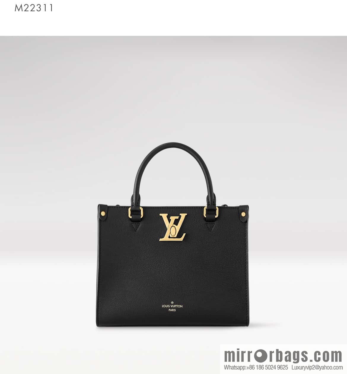 [Boutique‑grade] M22311 black full leather square bag series Lock & Go handbag M23637