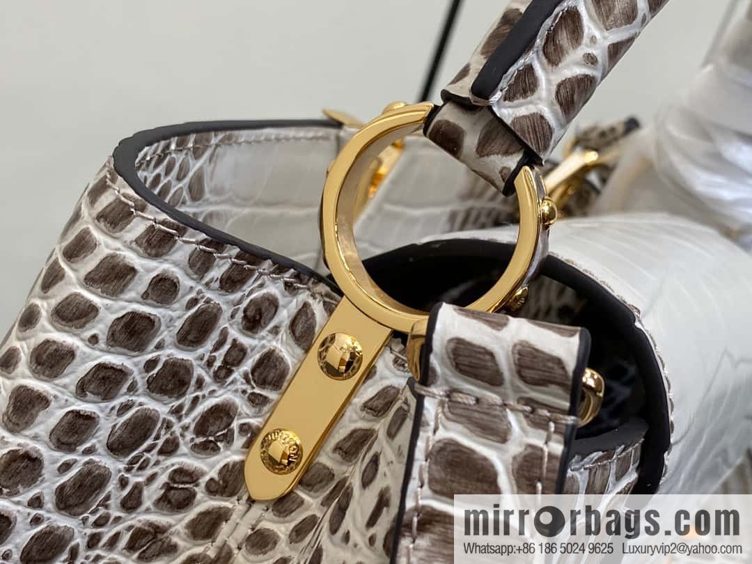 [Boutique‑grade] M48865 Himalayan, crocodile pattern full leather cap that English series Capucines BB handbag