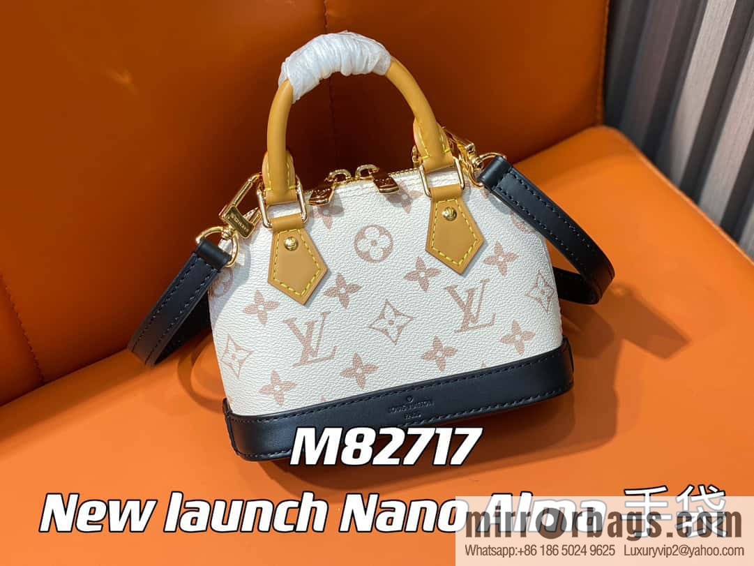 [Premium‑quality] M82717 white flower mini shell bag series New launch Nano Alma handbag