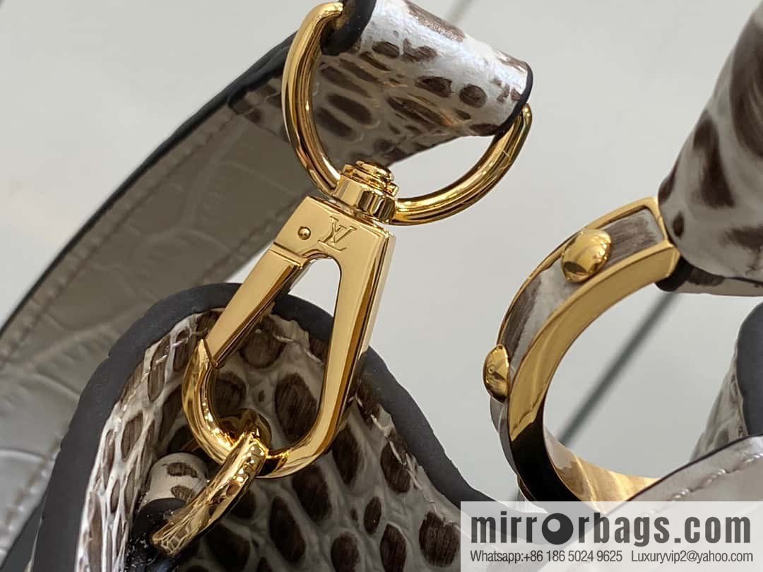 [Boutique‑grade] M48865 Himalayan, crocodile pattern full leather cap that English series Capucines BB handbag